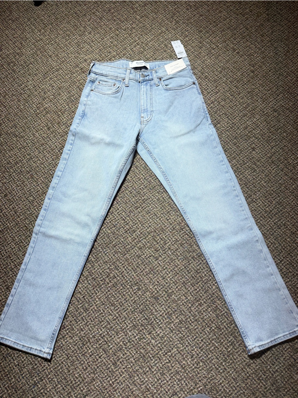 Hollister Light Blue Jeans Slim Straight Mens Jeans 28x30 New With Tags